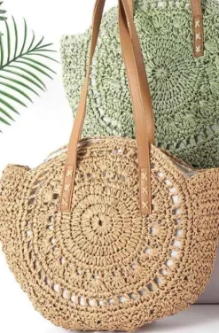 Mixed Brands - Round Crochet Bag 1349 - Beige