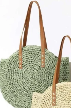 Mixed Brands - Round Straw bag 1350 - Green