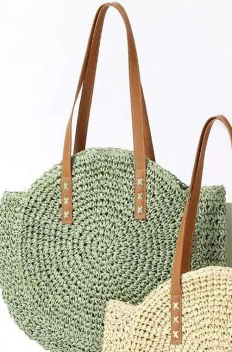 Mixed Brands - Round Straw bag 1350 - Green