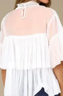 Mixed Brands - Ruffle Top 8186-3350 - White