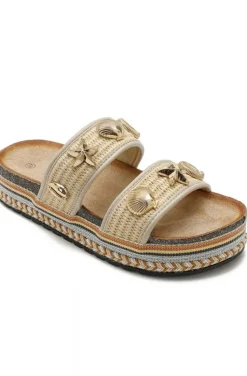 Mixed Brands - Sandal with Seashells S6-262 - Beige