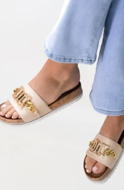 Mixed Brands - Sandal with buckle with stones 2332 - Beige