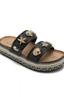 Mixed Brands - Sandal with Seashells S6-262 - Black