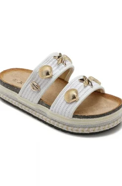 Mixed Brands - Sandal with Seashells S6-262 - White