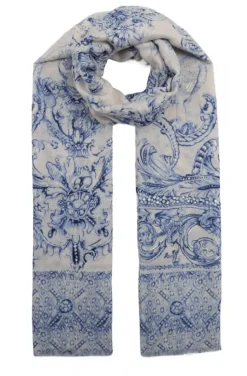 Mixed Brands - Scarf Elegant Print 0929 - Blue