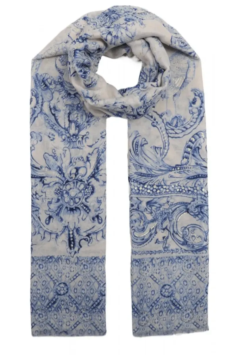 Mixed Brands - Scarf Elegant Print 0929 - Blue