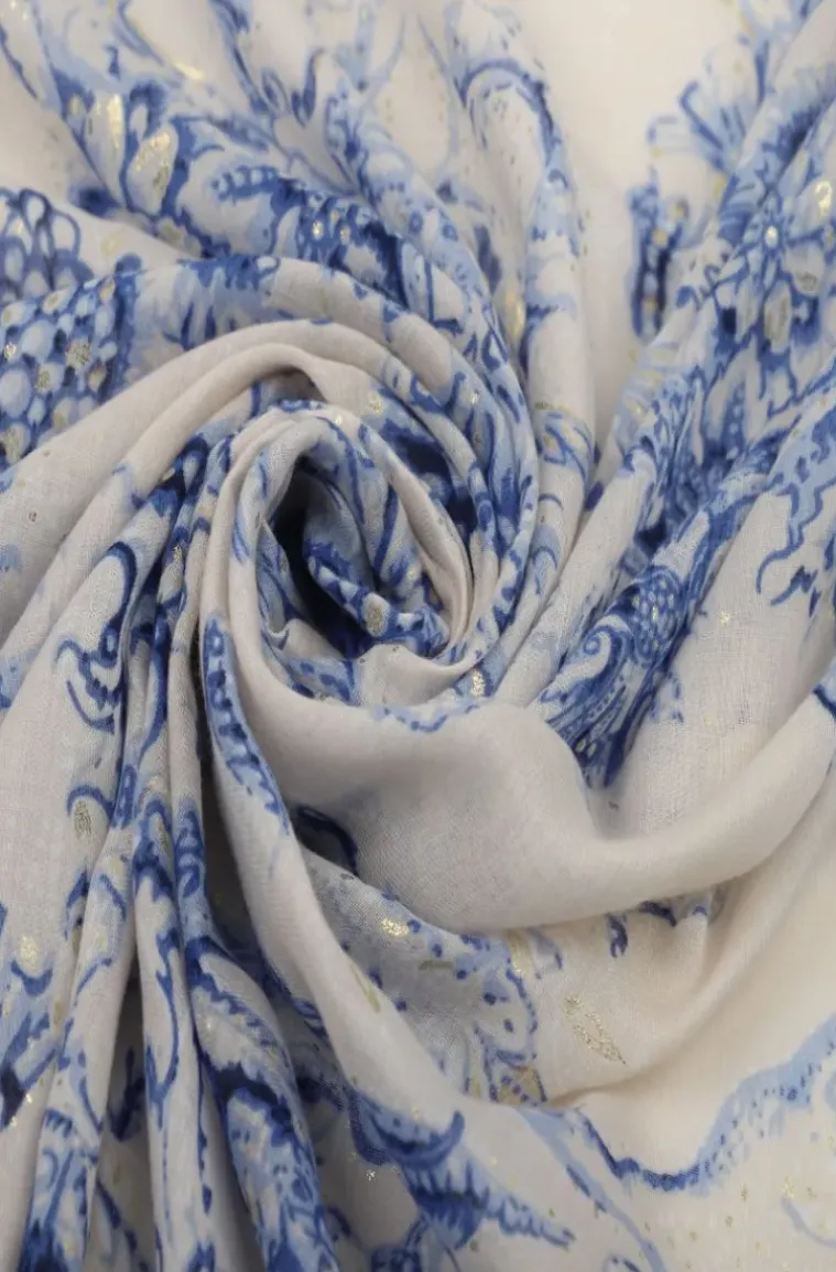 Mixed Brands - Scarf Elegant Print 0929 - Blue