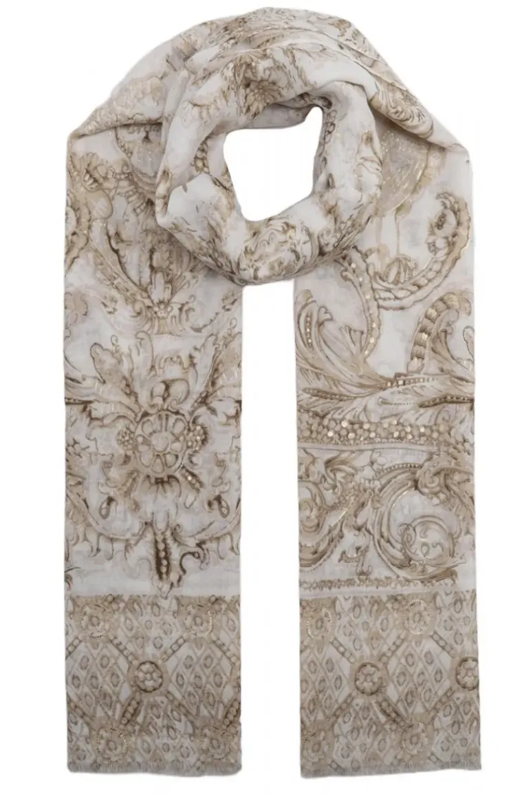 Mixed Brands - Scarf Elegant Print 0929 - Taupe