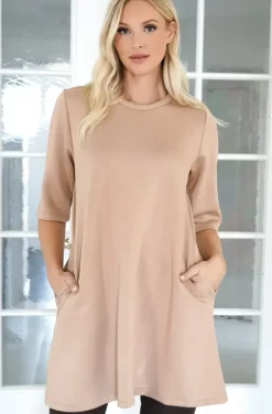 Mixed Brands - Scuba Dress 3276 - Beige