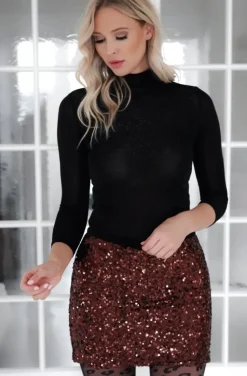 Mixed Brands - Sequin skirt 1326 - Chocolate