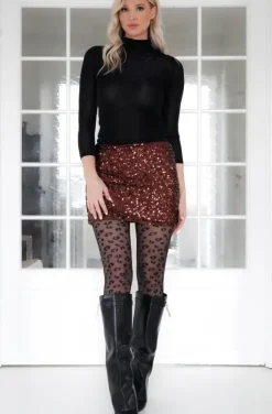 Mixed Brands - Sequin skirt 1326 - Chocolate
