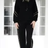 Mixed Brands - Set hoodie and sweatpants with leostripe 50210 - Black