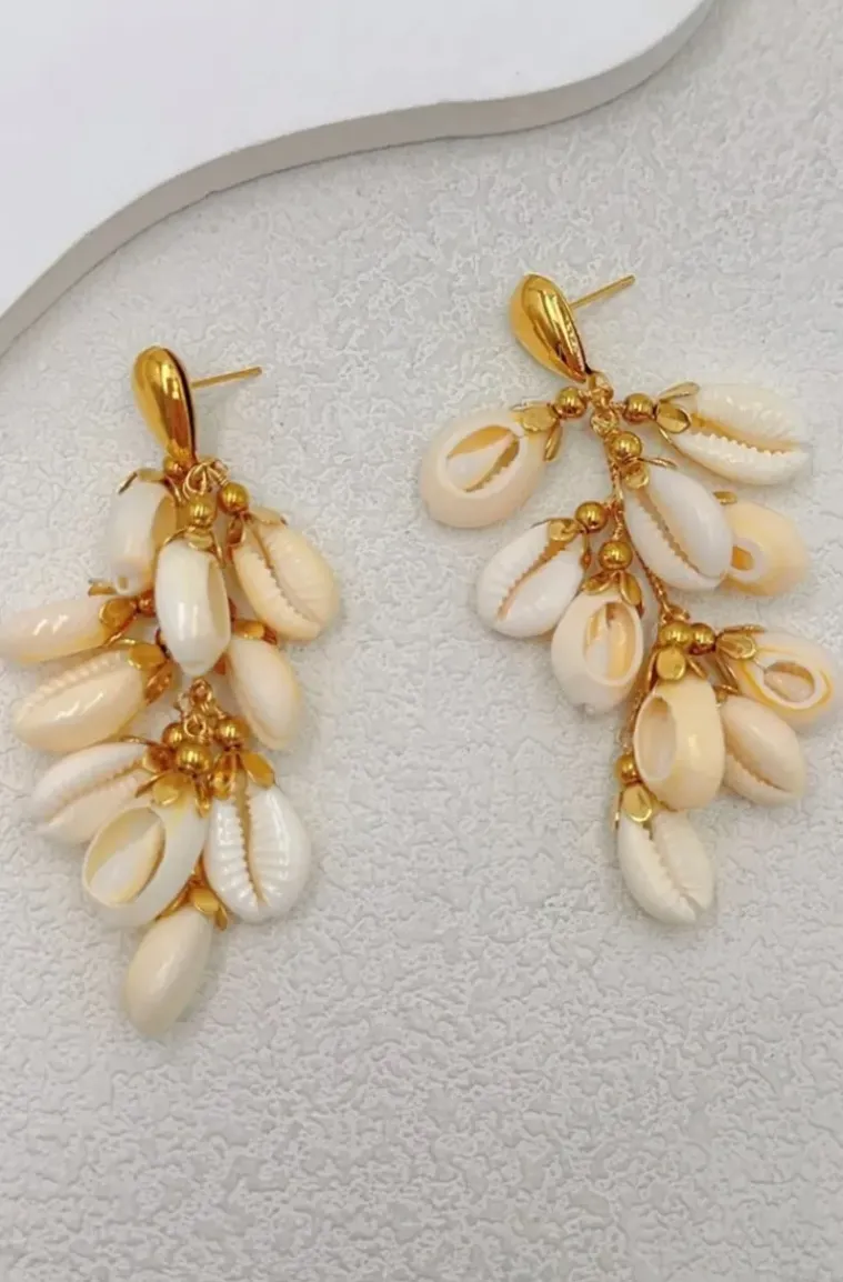 Mixed Brands - Shell Earrings BO168 - Gold