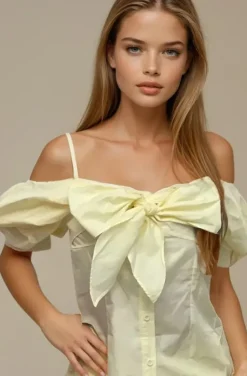 Mixed Brands - Shirt with Bow 34633 - Yellow