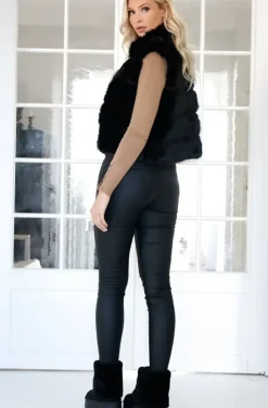Mixed Brands - Short Vest Faux Fur 40789 - Black