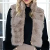 Mixed Brands - Short Vest Faux Fur 40789 - Taupe