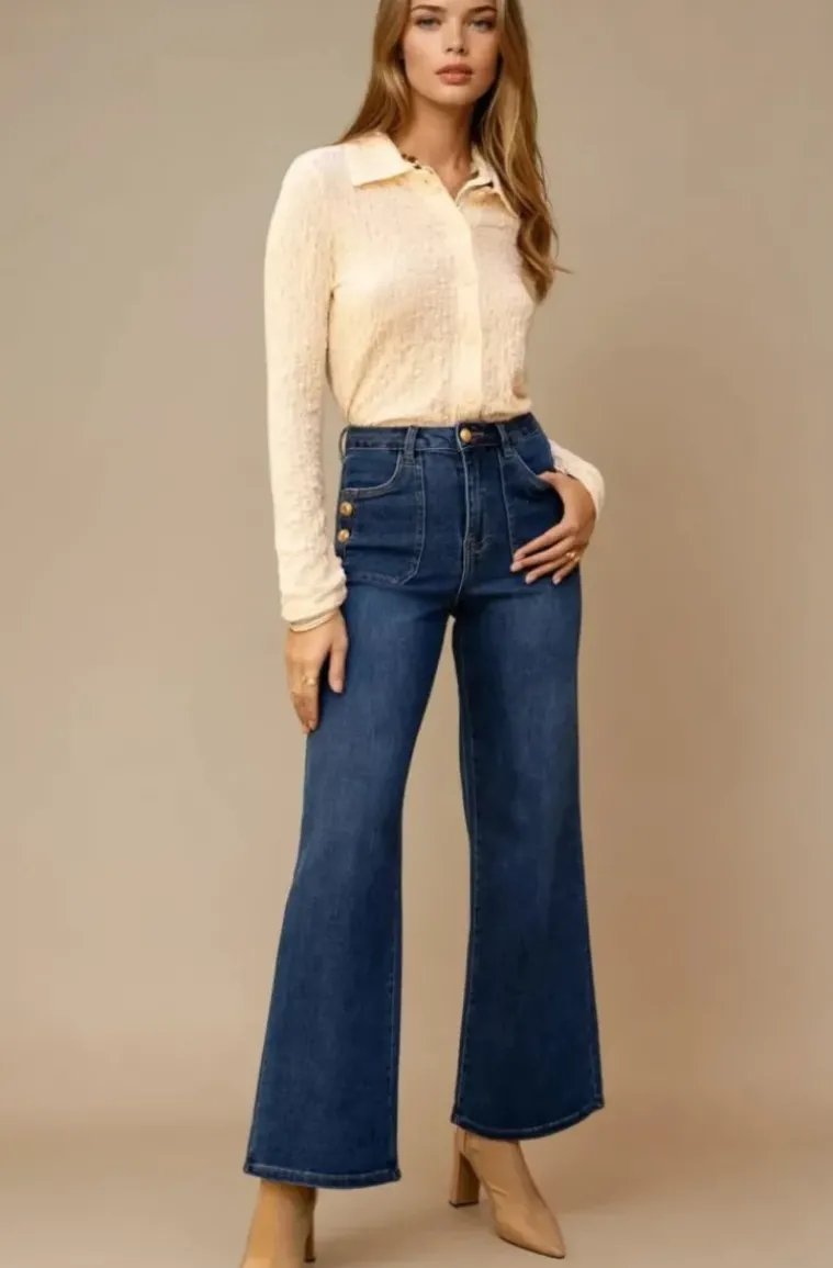 Mixed Brands - Straight wide stretch jeans 2931 - Denim Blue
