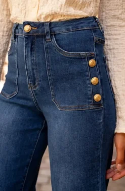 Mixed Brands - Straight wide stretch jeans 2931 - Denim Blue