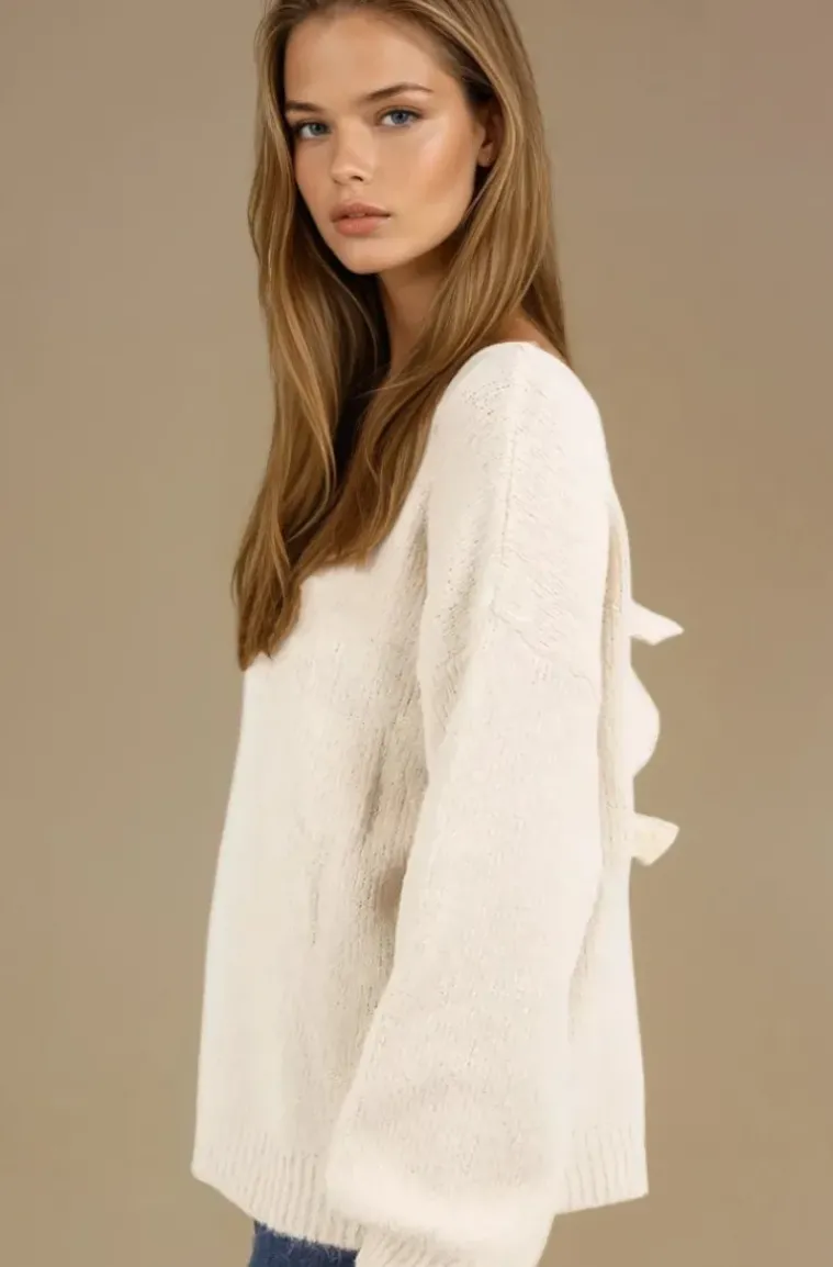 Mixed Brands - Sweater Bows Back 2413-2052 - Light Apricot