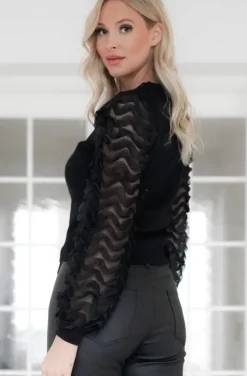Mixed Brands - Sweater with gorgeous sleeves 9008 - Black