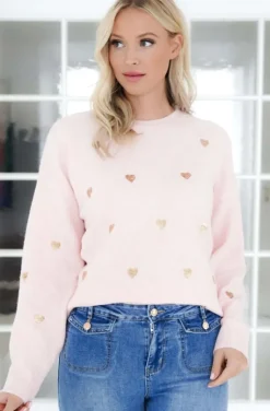 Mixed Brands - Sweater with hearts 3020 - Pink