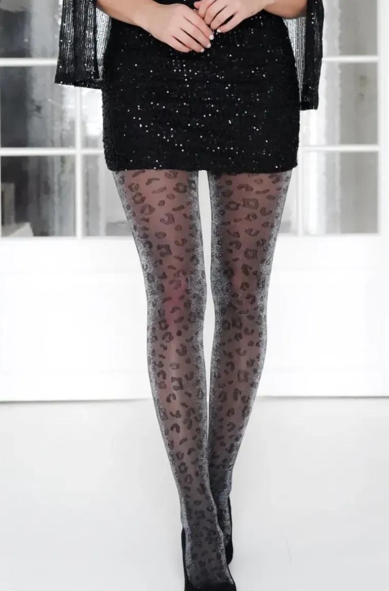 Mixed Brands - tights leo glitter Y502 - Grey