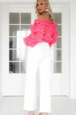 Mixed Brands - Top with Frills 12036 - Raspberry