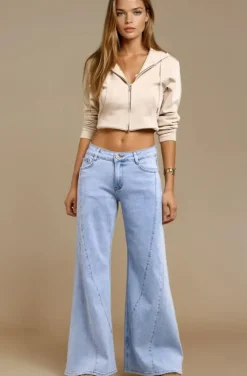 Mixed Brands - Trendy wide jeans 2771 - Light Blue