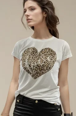 Mixed Brands - Tshirt Leo Love Heart 5223 - White