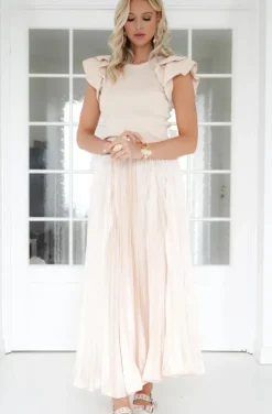 Mixed Brands - Tshirt with frills 2169 - Beige