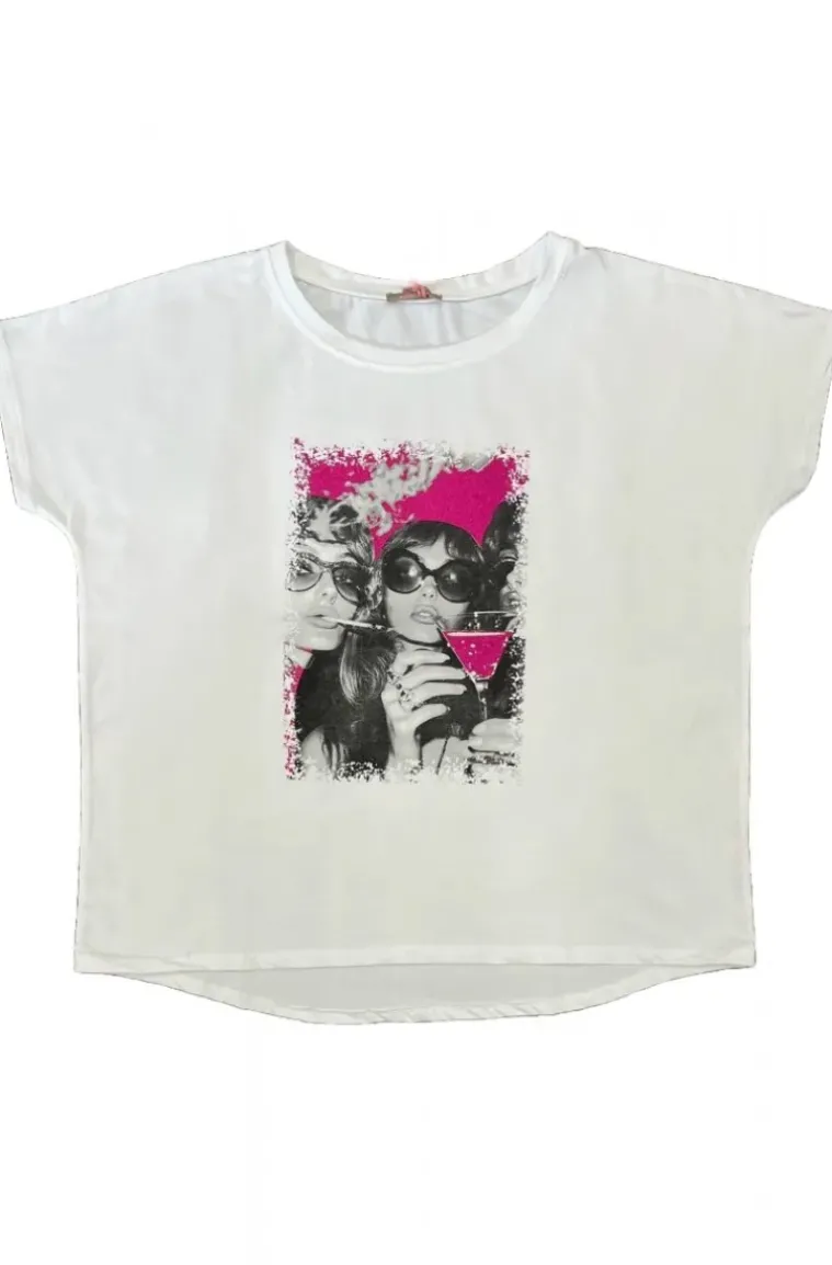 Mixed Brands - Tshirt woman pink 3661 - White