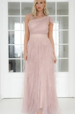 Mixed Brands - Tulle Dress Maxi Asymmetric 19831 - Pink