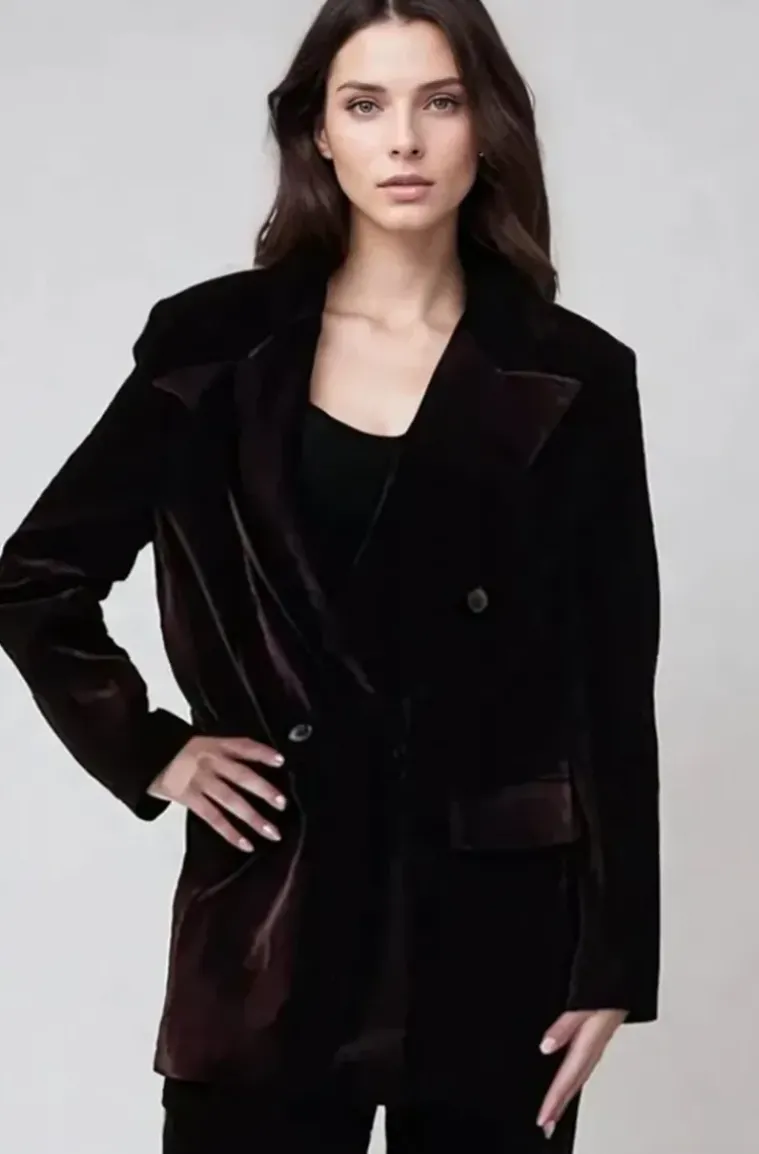 Mixed Brands - Velvet Blazer 333 - Bordeaux