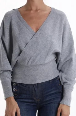 Mixed Brands - Wrap Sweater 8022 - Grey
