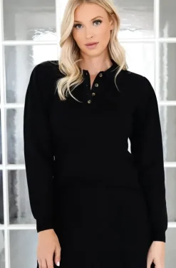 NORR - Als Polo Knit Top Black