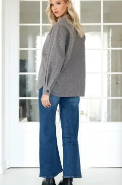 NORR - Badine Oversized Shirt Grey Melange