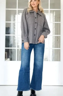NORR - Badine Oversized Shirt Grey Melange