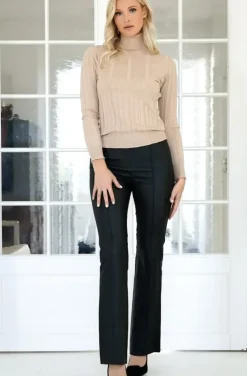 NORR - Celia Bootcut Leather Pants Black