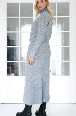 NORR - Filine Knit Skirt - Light Grey Melange