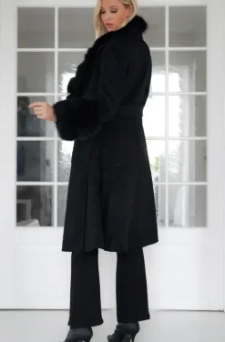 Plain Vanilla - Amazing coat with Faux fur Details - Black