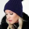 Plain Vanilla - Beanie with faux fur pompom - Navy