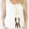 Plain Vanilla - Dreamcatcher Necklace - Gold Brown