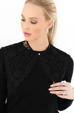 Plain Vanilla - Fake Collar Large Lace Black C006
