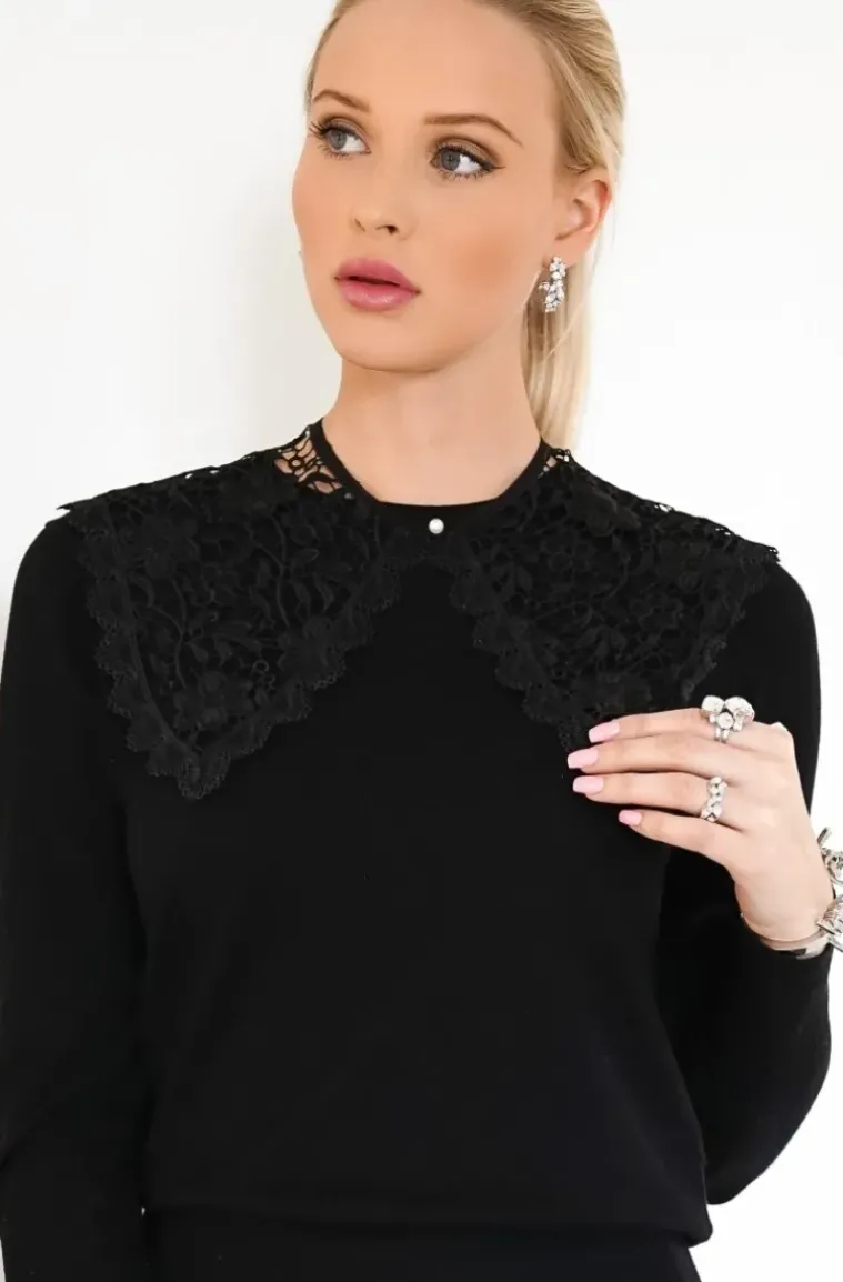 Plain Vanilla - Fake Collar Large Lace Black C006