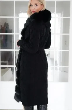 Plain Vanilla - Knitted Cardigan/Jacket with Faux Fur - Black