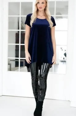 Plain Vanilla - short velvet dress blue