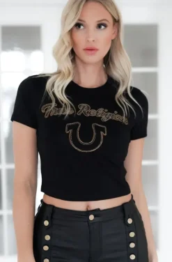 True Religion - Arched Logo Crew Neck Tee - Jet Black