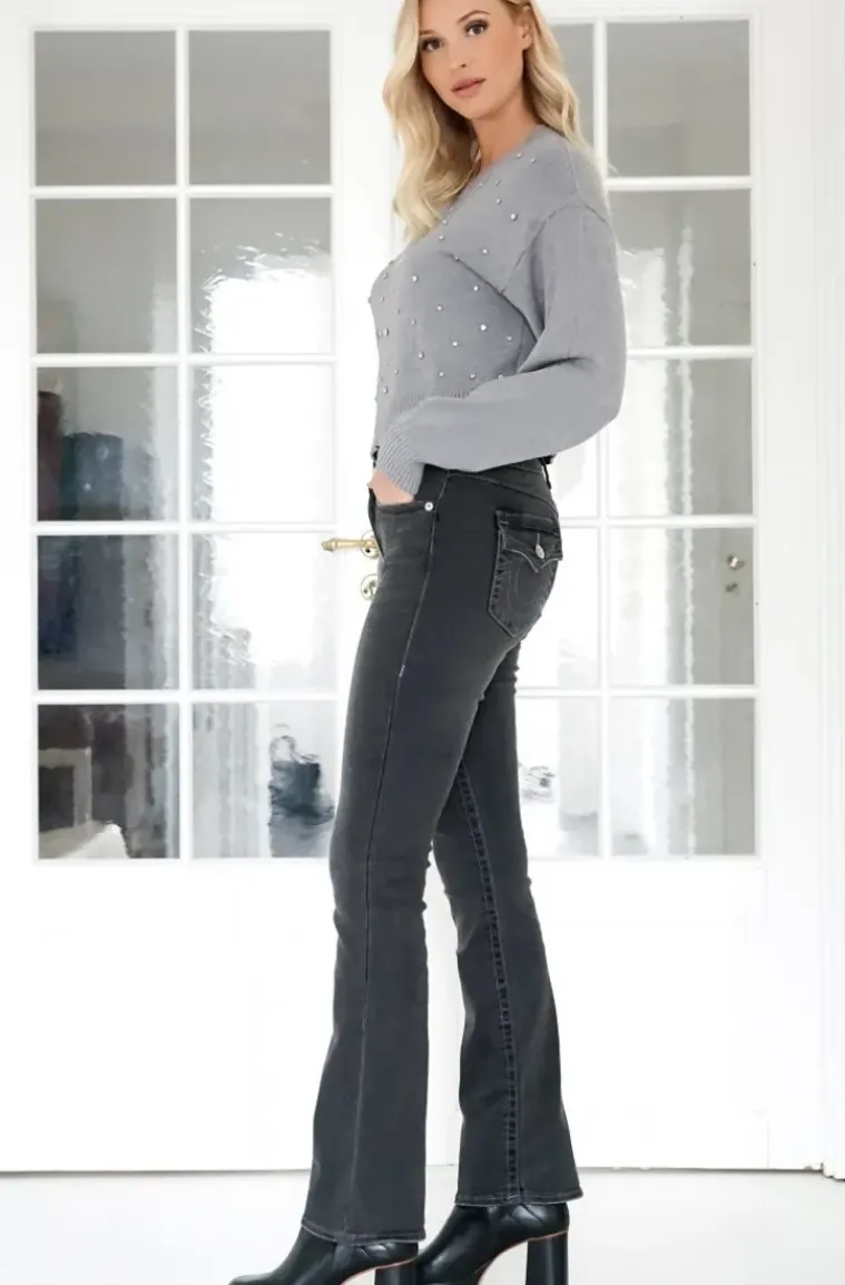 True Religion - Becca Mid Rise Bootcut Flap - Charcoal