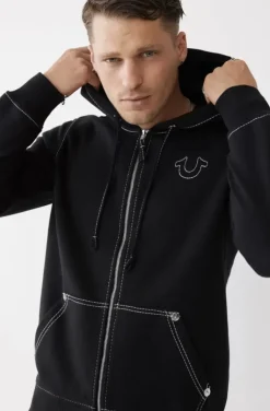 True Religion - Big T Zip Hoodie - Black