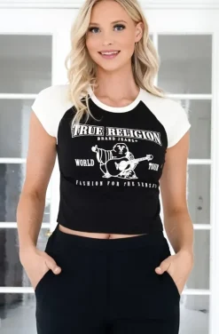 True Religion - Buddha Raglan bby tee- Jet Black